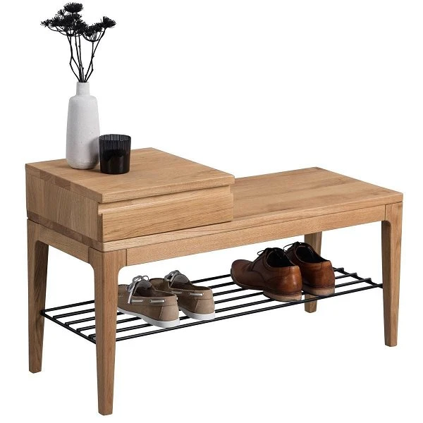 HomeTrends4You Garderobenbank Ellmau Wildeiche Massiv Geölt 3 HomeTrends4You Garderobenbank Ellmau Wildeiche Massiv Geölt