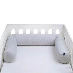 Zöllner Nestchenschlange Jersey Tiny Squares Grey Länge 180 Cm - Für Alle Betten Geeignet