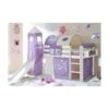 Ticaa Kasper Rutschbett Mit Turm Kiefer Weiß Massivholz - Vorhang-Dessin Wählbar -Kinder Geschäft 857279 gr 1