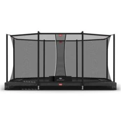 Berg Ultim Favorit InGround 330 Trampolin Grau Mit Sicherheitsnetz Comfort