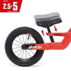 Berg Biky City Red Laufrad -Kinder Geschäft 8715839077766 05 berg biky cityred zadelverstelling