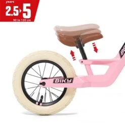 Berg Biky Retro Pink Laufrad -Kinder Geschäft 8715839077780 05 berg biky retropink zadelverstelling