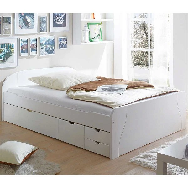 Ticaa Erna Schubkastenbett Weiß 140 X 200 Cm Massivholz 3 Ticaa Erna Schubkastenbett Weiß 140 X 200 Cm Massivholz