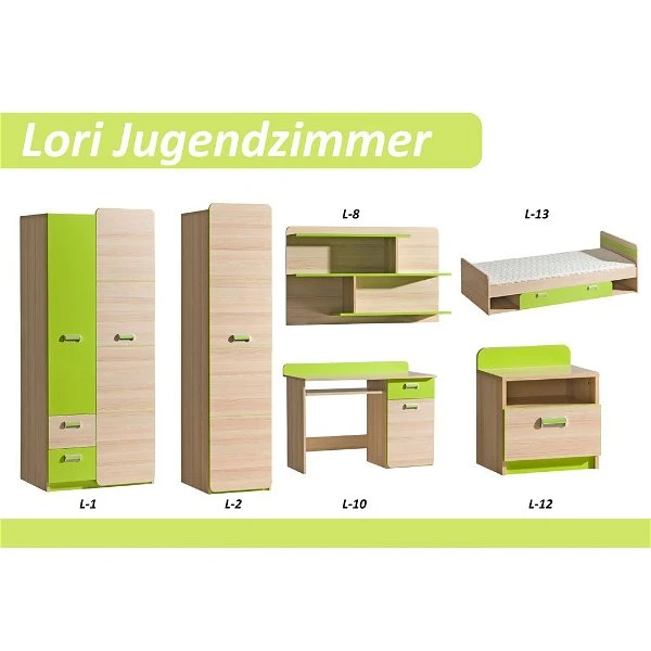 Ticaa Lori Jugendzimmer 6-teilig Grün Komplettzimmer 3 Ticaa Lori Jugendzimmer 6-teilig Grün Komplettzimmer