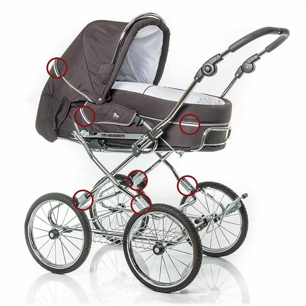 HESBA Condor Coupe Kinderwagen Außen 546 Innen 180 Teilleder - Räder Schwarz 30 Cm, Griff Hellbra 8 HESBA Condor Coupe Kinderwagen Außen 546 Innen 180 Teilleder - Räder Schwarz 30 Cm, Griff Hellbra – Bild 6