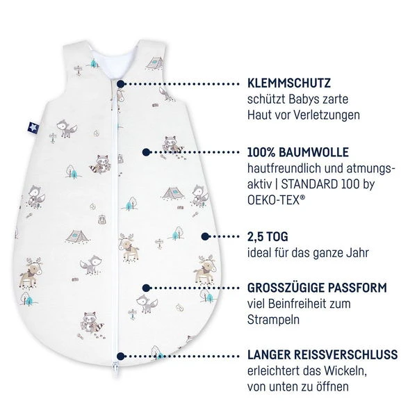 Zöllner Jersey Schlafsack Fuchs & Elch Größe Wählbar 56 - 98 4 Zöllner Jersey Schlafsack Fuchs & Elch Größe Wählbar 56 - 98 – Bild 2