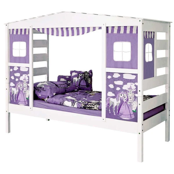 Ticaa Hausbett Horse Lila Kiefer Weiß Massivholz - Dessin: Horse Lila 4 Ticaa Hausbett Horse Lila Kiefer Weiß Massivholz - Dessin: Horse Lila – Bild 2