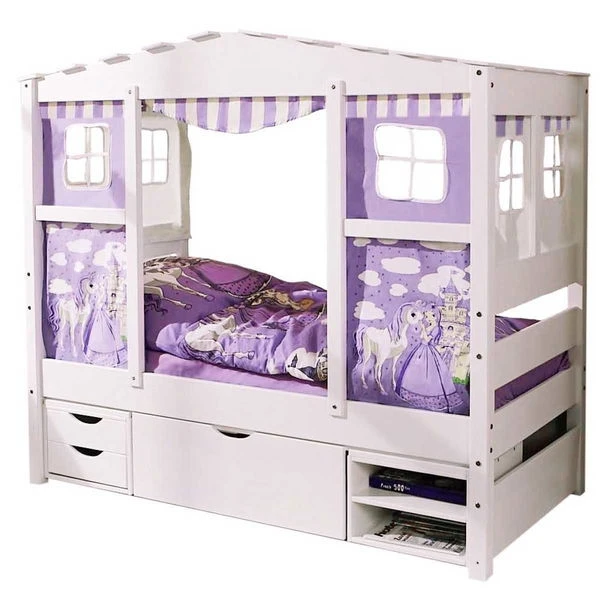 Ticaa Hausbett MINI Horse Lila Kiefer Regalelement Massivholz - Dessin: Horse Lila - 80 X 160 Cm 4 Ticaa Hausbett MINI Horse Lila Kiefer Regalelement Massivholz - Dessin: Horse Lila - 80 X 160 Cm – Bild 2