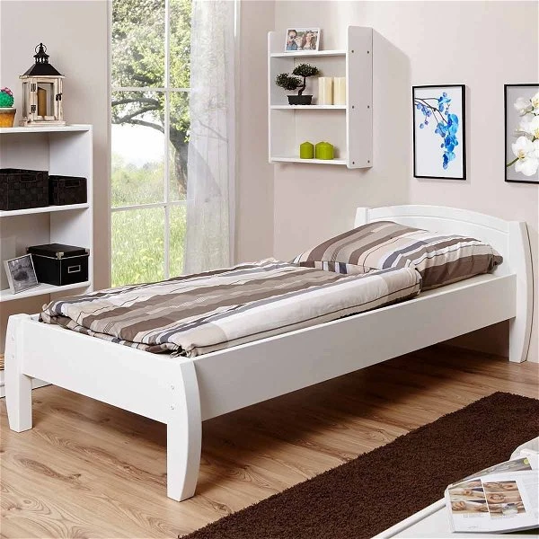 Ticaa Jasmin Einzelbett Kiefer Weiß 100 X 200 Cm Massivholz 3 Ticaa Jasmin Einzelbett Kiefer Weiß 100 X 200 Cm Massivholz