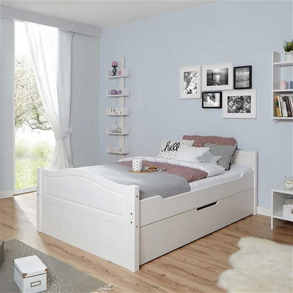 Ticaa Einzelbett Leni Weiß Mit Zusatzbett Massivholz - 120x200 Cm 3 Ticaa Einzelbett Leni Weiß Mit Zusatzbett Massivholz - 120x200 Cm