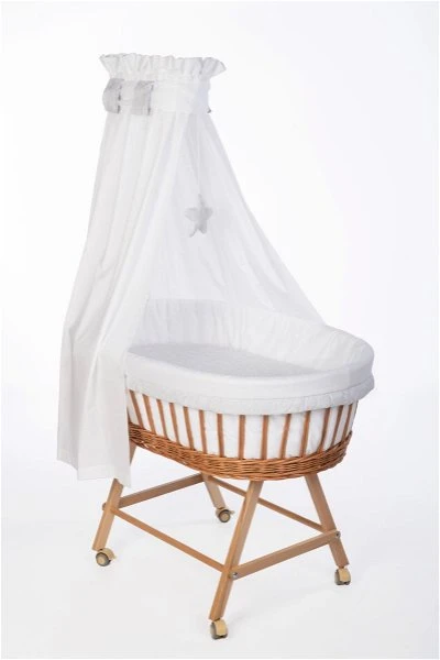 Mionido Stubenwagen Lisa Natur Paisley Hellgrau Mit Garnierung, Matratze Und Matratzenbezug 3 Mionido Stubenwagen Lisa Natur Paisley Hellgrau Mit Garnierung, Matratze Und Matratzenbezug