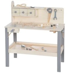 Roba Werkbank Grau/natur Inklusive Werkzeugset