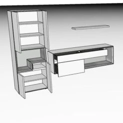 Hülsta Tetrim Wohnwand 1 - Lack-Ausführung Vitrine, Sideboard & Wandbord 11 Hülsta Tetrim Wohnwand 1 - Lack-Ausführung Vitrine, Sideboard & Wandbord -Kinder Geschäft 980003