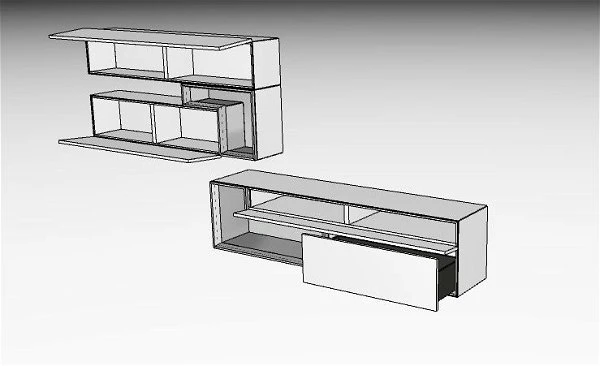 Hülsta Tetrim Wohnwand 2 - Lack-Ausführung Lowboard & Hängeelement 7 Hülsta Tetrim Wohnwand 2 - Lack-Ausführung Lowboard & Hängeelement – Bild 5