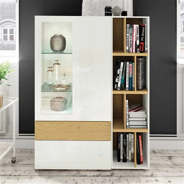 Now! Vision By Hülsta Kombination 7 140x105x42 Lack-weiß/Natureiche/Lack-Hochglanz-weiß 3 Now! Vision By Hülsta Kombination 7 140x105x42 Lack-weiß/Natureiche/Lack-Hochglanz-weiß