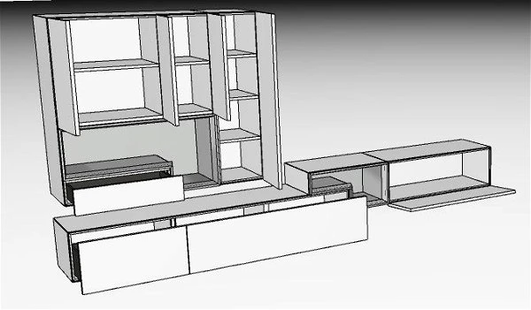 Hülsta Tetrim Wohnwand 5 - Lack-Ausführung Lowboards & Hängeelement 7 Hülsta Tetrim Wohnwand 5 - Lack-Ausführung Lowboards & Hängeelement – Bild 5
