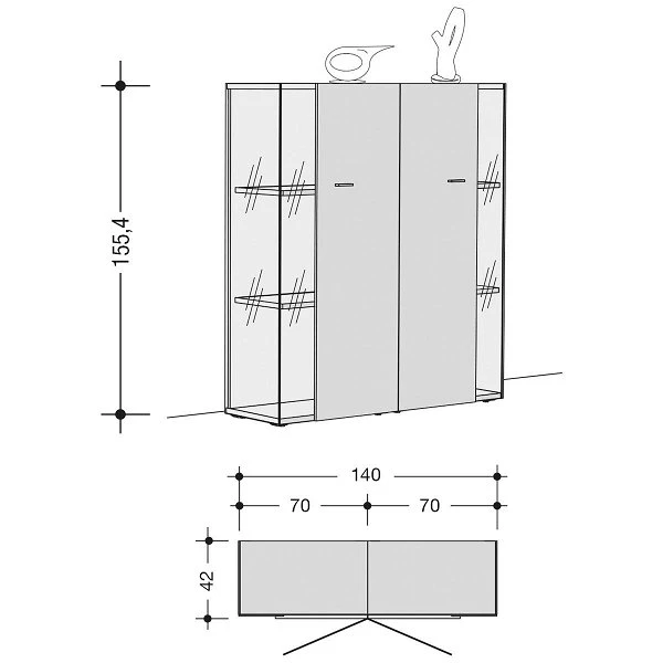 Now! No.14 By Hülsta Kombination 18 155x140x42 Lack-weiß/Lack-Hochglanz-weiß 4 Now! No.14 By Hülsta Kombination 18 155x140x42 Lack-weiß/Lack-Hochglanz-weiß – Bild 2