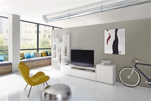 Now! By Hülsta Easy Wohnwand Lack-reinweiß 199x333x45 6-teilig 3 Now! By Hülsta Easy Wohnwand Lack-reinweiß 199x333x45 6-teilig