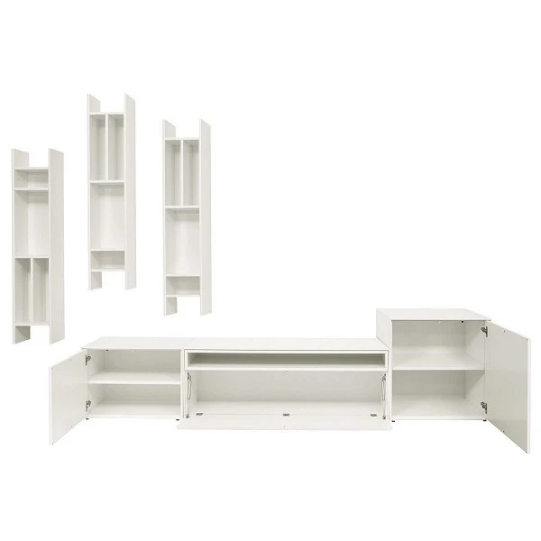 Now! By Hülsta Easy Wohnwand Lack-reinweiß 199x333x45 6-teilig 4 Now! By Hülsta Easy Wohnwand Lack-reinweiß 199x333x45 6-teilig – Bild 2