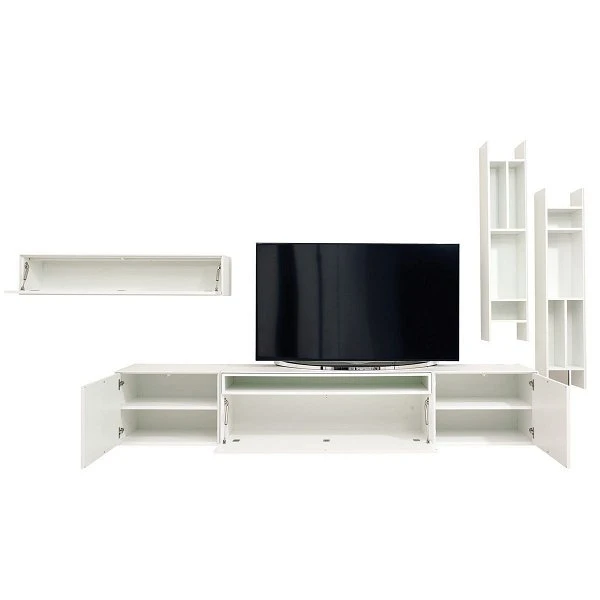 Now! By Hülsta Easy Wohnwand Lack-reinweiß 186x372x45 6-teilig 4 Now! By Hülsta Easy Wohnwand Lack-reinweiß 186x372x45 6-teilig – Bild 2