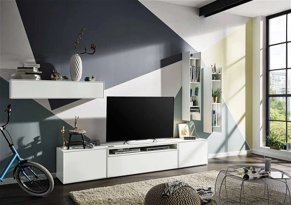 Now! By Hülsta Easy Wohnwand Lack-reinweiß 186x372x45 6-teilig 3 Now! By Hülsta Easy Wohnwand Lack-reinweiß 186x372x45 6-teilig