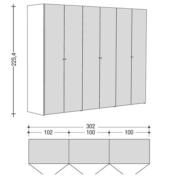 Now! Wardrobes By Hülsta Kombination 5 225,4x302x59 Cm | Lack-grau 4 Now! Wardrobes By Hülsta Kombination 5 225,4x302x59 Cm | Lack-grau – Bild 2