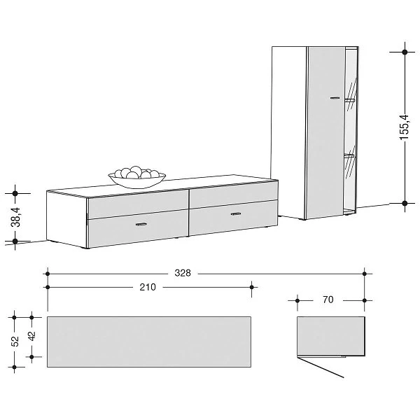 Now! No.14 By Hülsta Kombination 9 155x328x52 Kernnussbaum/Lack-weiß/Lack-Hochglanz-weiß 4 Now! No.14 By Hülsta Kombination 9 155x328x52 Kernnussbaum/Lack-weiß/Lack-Hochglanz-weiß – Bild 2