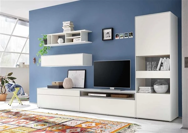 Now! By Hülsta Easy Wohnwand Lack-hellgrau 181x320x45 Mit Media-Lowboard - 5-teilig 3 Now! By Hülsta Easy Wohnwand Lack-hellgrau 181x320x45 Mit Media-Lowboard - 5-teilig