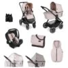 ABC Design Samba 2in1 Kinderwagen Bundle Berry Pure Mit Autositz, Wickeltasche, Fußsack Und Adapter