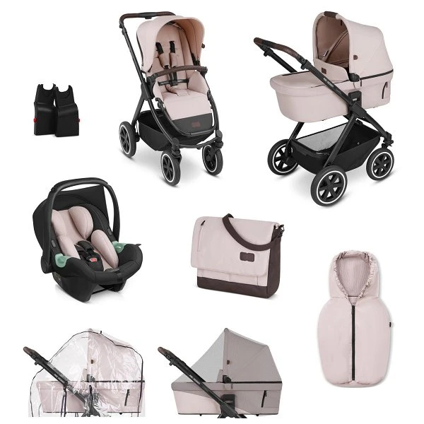 ABC Design Samba 2in1 Kinderwagen Bundle Berry Pure Mit Autositz, Wickeltasche, Fußsack Und Adapter 3 ABC Design Samba 2in1 Kinderwagen Bundle Berry Pure Mit Autositz, Wickeltasche, Fußsack Und Adapter