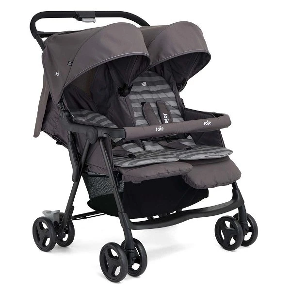 Joie Aire Twin Zwillingsbuggy Dark Pewter Inkl. Regenverdeck 5 Joie Aire Twin Zwillingsbuggy Dark Pewter Inkl. Regenverdeck – Bild 3