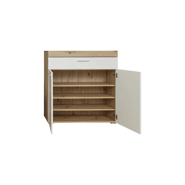 Trendteam Amanda Schuhschrank Weiß / Asteiche 4 Trendteam Amanda Schuhschrank Weiß / Asteiche – Bild 2