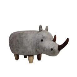 Nature Kid Tierhocker Nashorn Grau Weich Gepolsterter Sitzhocker Für Kinder