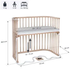 Babybay Boxspring XXL Beistellbett Natur Lackiert -Kinder Geschäft babybay boxspring xxl beistellbett natur lackiert 168101 006