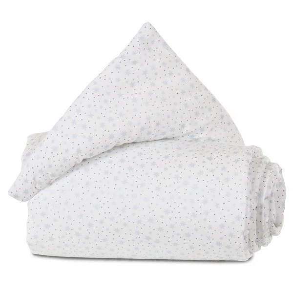 Babybay Gitterschutz Für Verschlussgitter Organic Cotton Weiß, Mit Glitzersternen Diamantblau 3 Babybay Gitterschutz Für Verschlussgitter Organic Cotton Weiß, Mit Glitzersternen Diamantblau