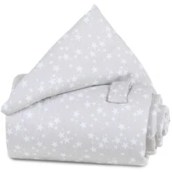 Babybay Gitterschutz Für Verschlussgitter Piqué Perlgrau, Mit Sternen Weiß