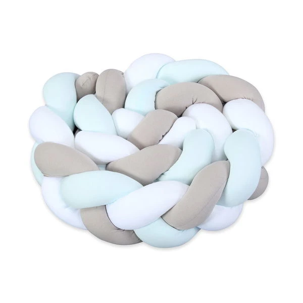 Babybay Nestchenschlange Geflochten Für Kinderbetten Weiß/beige/aqua 4 Babybay Nestchenschlange Geflochten Für Kinderbetten Weiß/beige/aqua – Bild 2