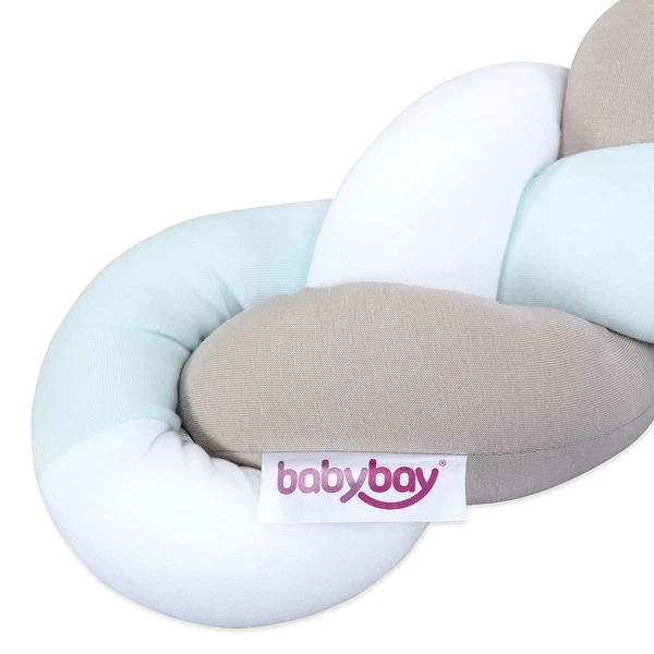 Babybay Nestchenschlange Geflochten Für Kinderbetten Weiß/beige/aqua 5 Babybay Nestchenschlange Geflochten Für Kinderbetten Weiß/beige/aqua – Bild 3