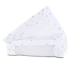 Babybay Nestchen Mesh-Piqué Für Maxi, Boxspring Und Comfort Weiß, Mit Sternemix Sand/beere