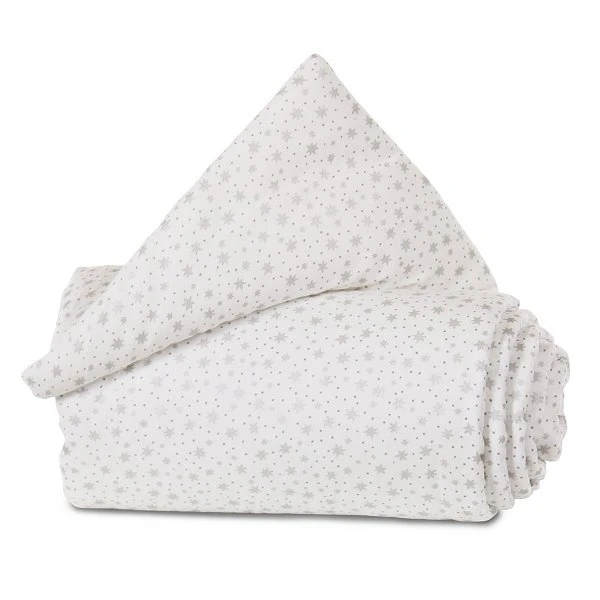 Babybay Nestchen Organic Cotton Für Maxi, Boxspring Und Comfort Weiß, Mit Glitzersternen Silber 3 Babybay Nestchen Organic Cotton Für Maxi, Boxspring Und Comfort Weiß, Mit Glitzersternen Silber