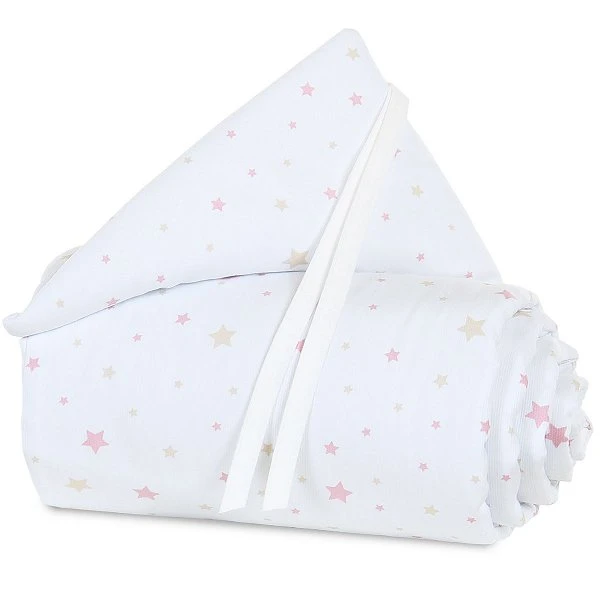 Babybay Nestchen Piqué Für Original Weiß, Mit Sternemix Sand/beere 3 Babybay Nestchen Piqué Für Original Weiß, Mit Sternemix Sand/beere