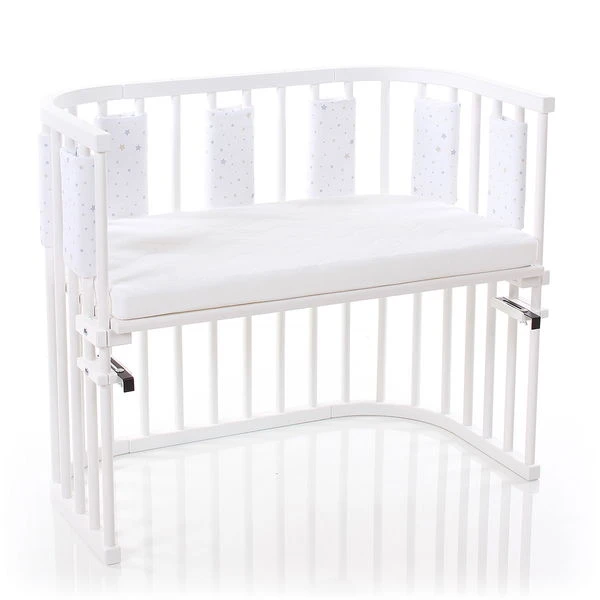 Babybay Nestchen Ultrafresh Piqué Für Maxi, Boxspring, Comfort Weiß, Mit Sternemix Sand/azurblau 4 Babybay Nestchen Ultrafresh Piqué Für Maxi, Boxspring, Comfort Weiß, Mit Sternemix Sand/azurblau – Bild 2