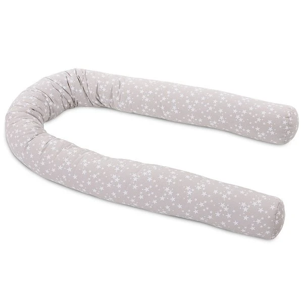 Babybay Nestchenschlange Piqué Für Kinderbetten Perlgrau, Mit Sternen Weiß 3 Babybay Nestchenschlange Piqué Für Kinderbetten Perlgrau, Mit Sternen Weiß