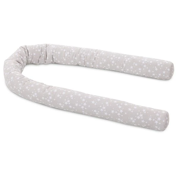 Babybay Nestchenschlange Piqué Perlgrau, Mit Sternen Weiß 3 Babybay Nestchenschlange Piqué Perlgrau, Mit Sternen Weiß