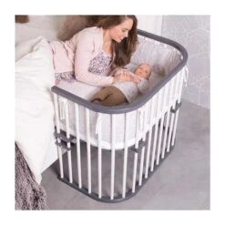 Babybay Maxi Beistellbett Schiefergrau/weiß Stillbett - Zum Aktionspreis