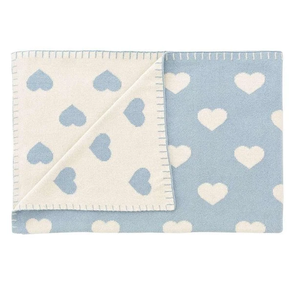 Schardt Kuscheldecke Herzchen Hellblau 95x120 Schmusedecke - 100% Baumwolle 3 Schardt Kuscheldecke Herzchen Hellblau 95x120 Schmusedecke - 100% Baumwolle