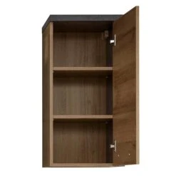 Trendteam Bay Hängeschrank Schmal Eiche Riviera / Beton -Kinder Geschäft bay bd 1693 501 28 frontal geoeffnet freisteller