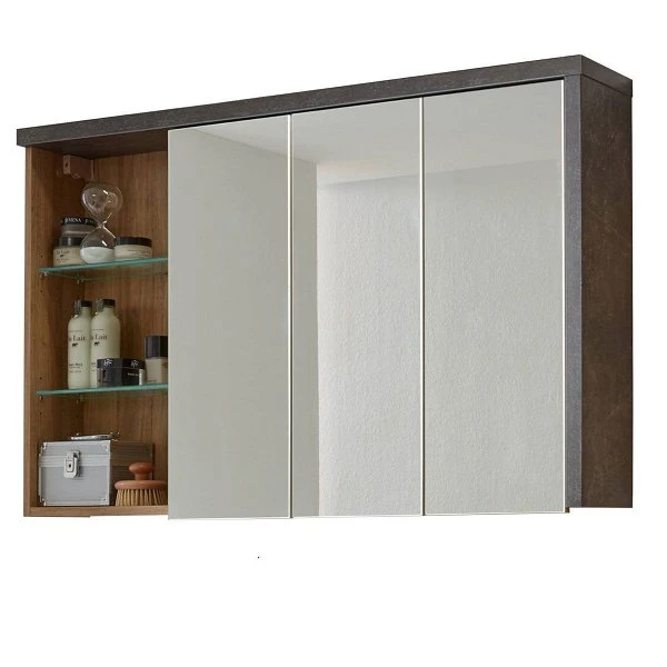 Trendteam Bay Spiegelschrank Eiche Riviera / Beton 3 Trendteam Bay Spiegelschrank Eiche Riviera / Beton