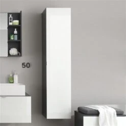 Trendteam Beach Hänge-Hochschrank 35x157x31 Cm Grau/weiß