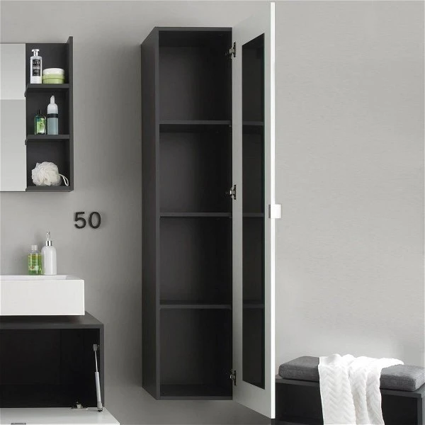 Trendteam Beach Hänge-Hochschrank 35x157x31 Cm Grau/weiß 4 Trendteam Beach Hänge-Hochschrank 35x157x31 Cm Grau/weiß – Bild 2